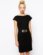 Love Moschino Dress With Love Plaque - Black