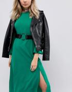 Vero Moda Leather Belt With Ring Buckle - Black