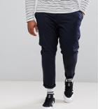 Asos Plus Skinny Cropped Chinos In Navy - Navy