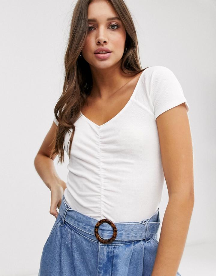 Hollister Tiny Top With Ruching-white