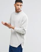 Asos Oversized Sweatshirt In Reverse Herringbone - Off White