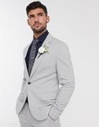 Asos Design Skinny Suit Jacket In Gray-grey