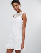 Parisian Lace Shift Dress - White