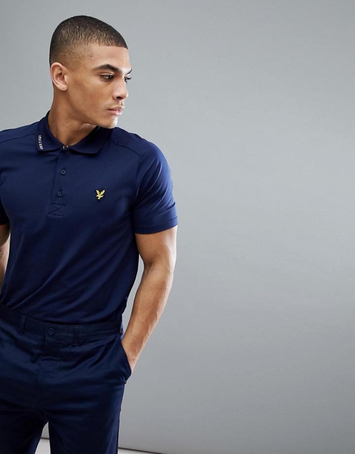 Lyle & Scott Golf Hawick Tech Polo Shirt In Navy - Navy
