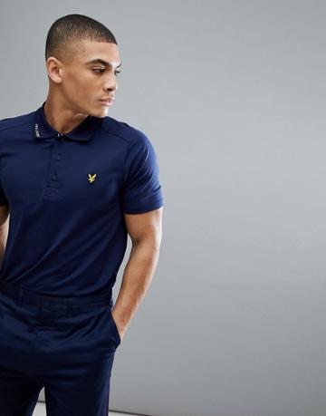 Lyle & Scott Golf Hawick Tech Polo Shirt In Navy - Navy