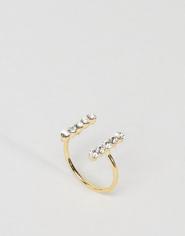 Limited Edition Open Mini Crystal Stones Ring - Gold