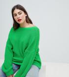 Asos Design Curve Sweater With V Back - Green