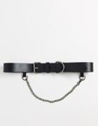 Bolongaro Trevor Rankin Leather Belt With Chain-black