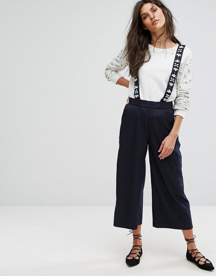 Suncoo Embellished Pinny Pants - Navy