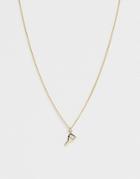 Asos Design Necklace With Tiny Key Charm In Gold Tone - Gold