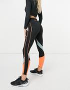 Only Play High Waist Leggings With Color Block-black