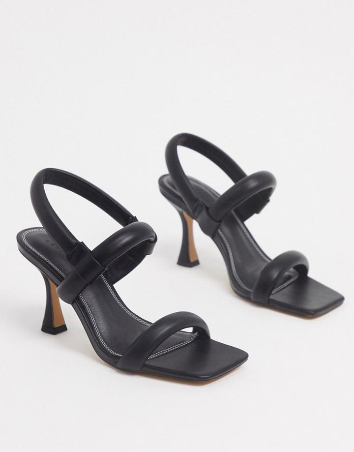 Asos Design Hickory Padded Mid-heel Sandals In Black