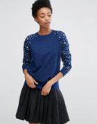 Ymc Star Printed Sleeve Sweatshirt - Blue