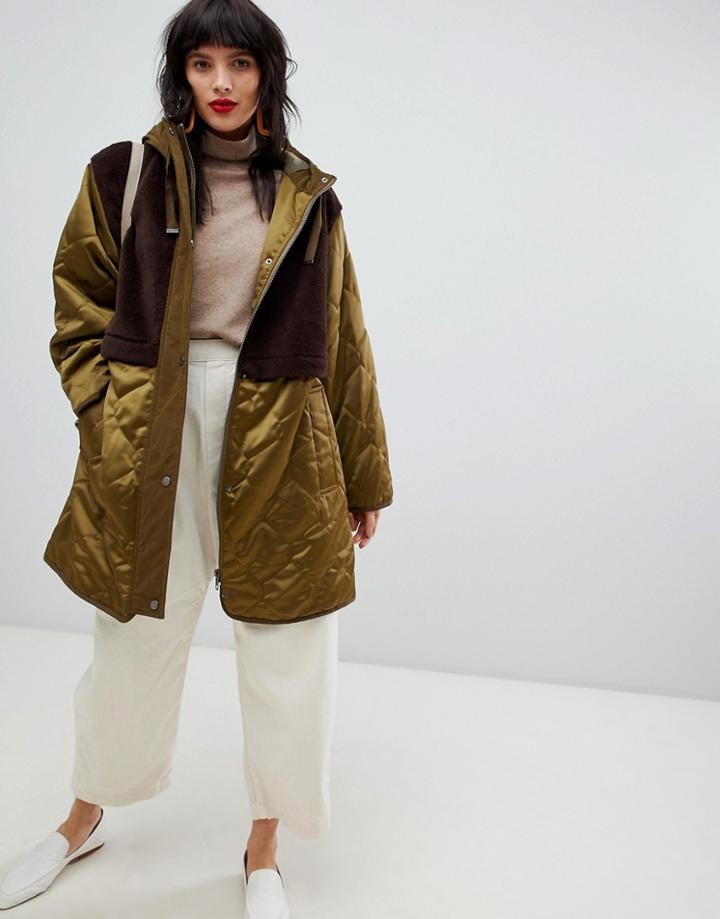Asos Design Faux Fur Paneled Parka-no Color