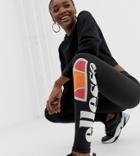 Ellesse Leggings With Leg Logo Print-black