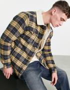 Le Breve Plaid Jacket With Shearling Lining And Collar In Black