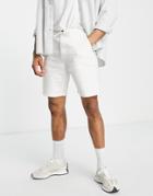 Selected Homme Slim Linen Mix Shorts With Drawstring In White