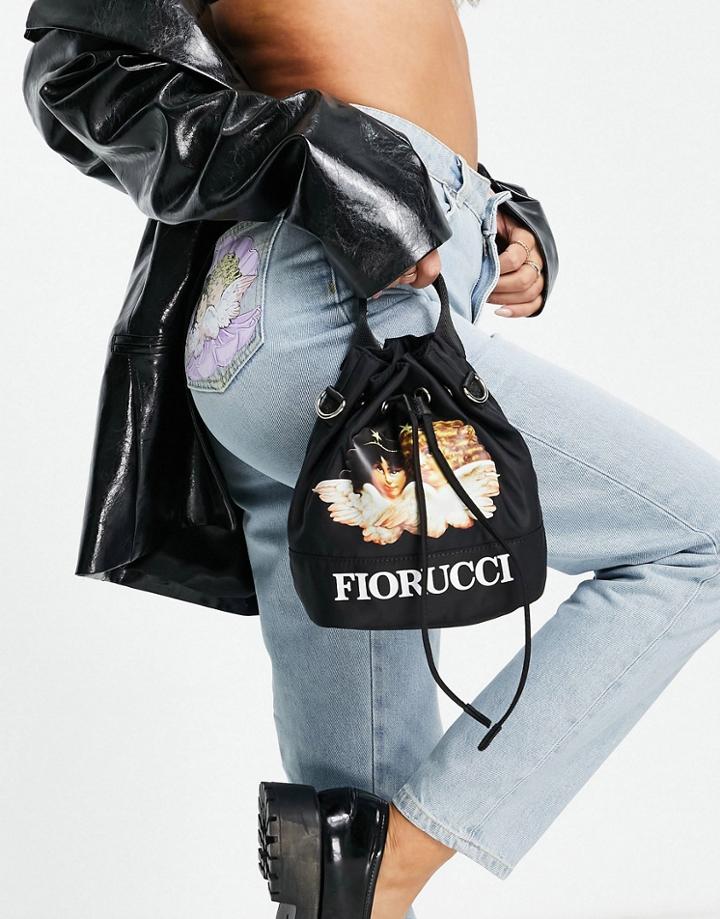 Fiorucci Cross-body Mini Pouch Bag With Angel Graphic-black
