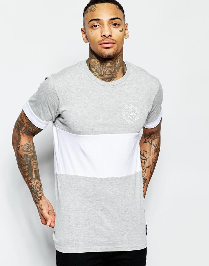 Friend Or Faux Cut & Sew Logo T-shirt - Gray
