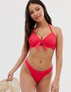 Freya Fuller Bust Nouveau Soft Triangle Bikini Top In Red - Red