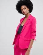 Oasis Crepe Tailored Blazer In Pink - Pink