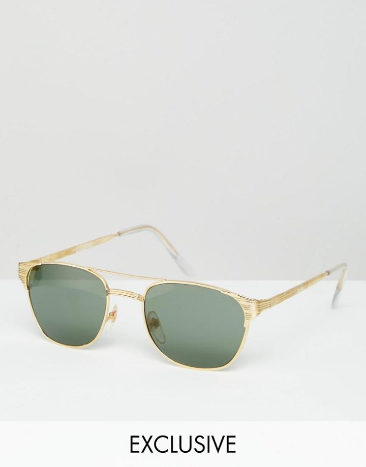 Reclaimed Vintage Retro Sunglasses - Gold