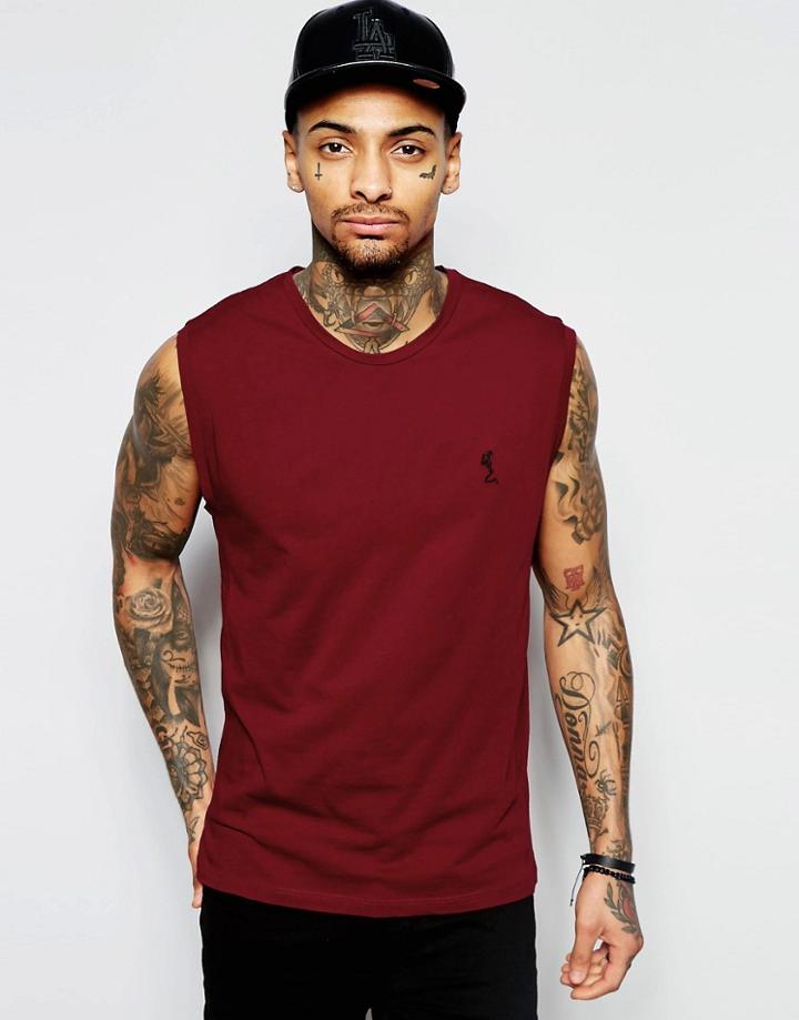 Religion Crew Neck Sleeveless T-shirt - Blood Red