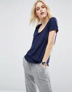 Asos T-shirt With Scoop Neck - Navy