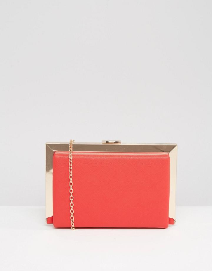 Claudia Canova Structured Clutch Bag - Red