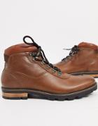 Ben Sherman Hiker Lace Up Ankle Boots Tan Leather-brown