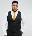 Asos Plus Skinny Suit Vest In Black - Black