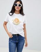 Asos Design T-shirt With Good As Gold Angel Iconography Print - White