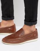 Red Tape Woven Penny Loafers - Tan