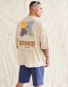 Asos Design Oversized T-shirt In Beige With Retro Back Print-neutral