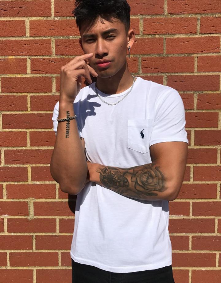 Polo Ralph Lauren Player Logo Pocket T-shirt In White