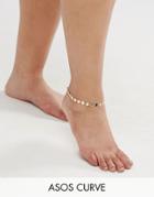 Asos Curve Exclusive Disc Anklet And Minimal Toe Ring Pack - Gold