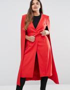 Lavish Alice Plus Longline Cape Dress - Red