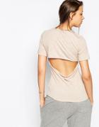 One Day Tall Open Back Jersey Top - Beige