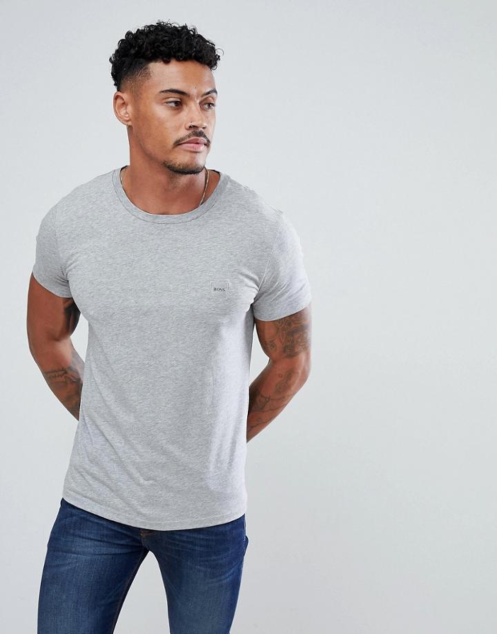 Boss Casual Logo T-shirt In Gray Marl - Gray