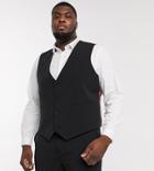 Asos Design Plus Super Skinny Suit Vest In Four Way Stretch In Black