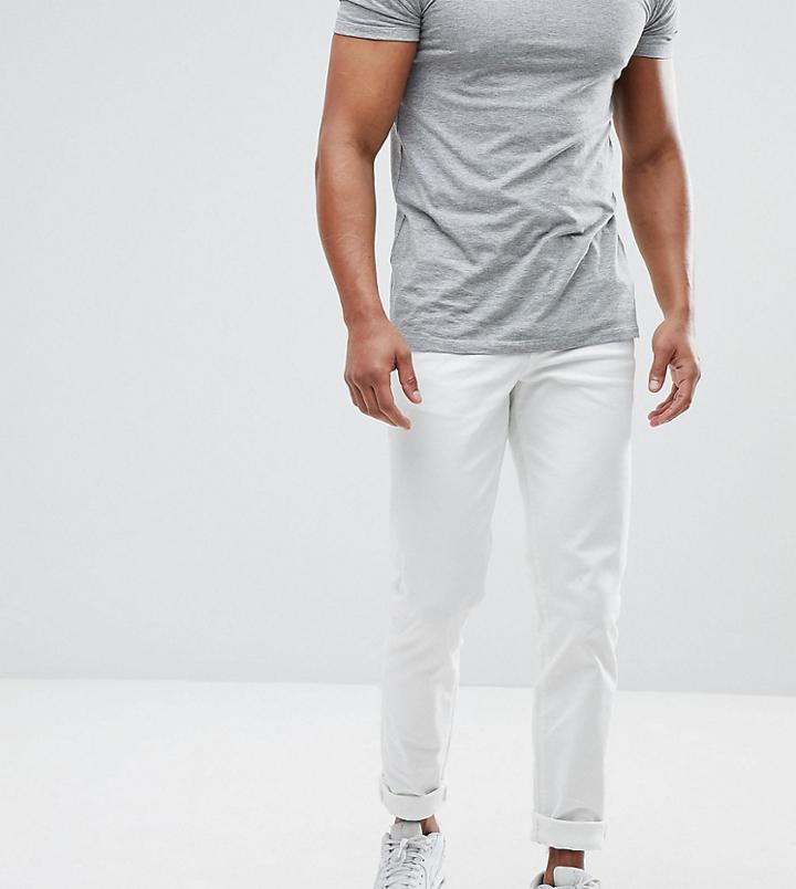 Asos Tall Slim Jeans In White - White