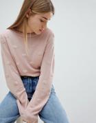 Jdy Spot Detail Sweater - Pink
