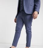 Asos Design Plus Wedding Super-skinny Suit Pants With Micro Texture In Mid Blue-blues