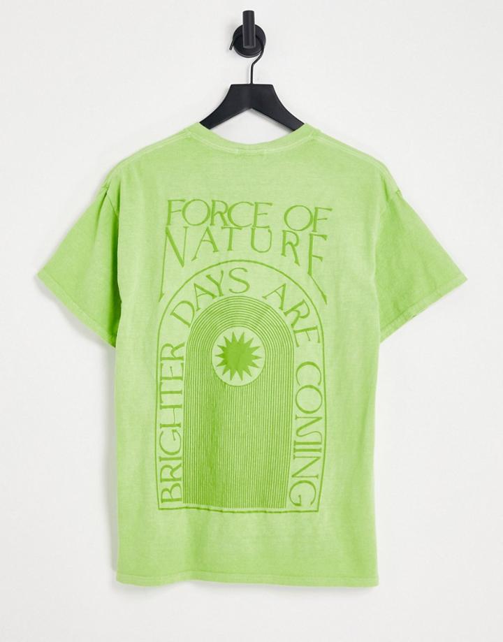 Topshop Force Of Nature T-shirt In Green