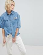 Paul & Joe Sister Denim Shirt Jacket With Cat Motif - Blue