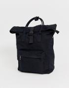Asos Design Large Canvas Backpack With Laptop Compartment-black