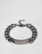 Designb Chain Id Bracelet In Gunmetal Exclusive To Asos - Silver