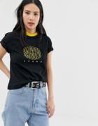 Ragged Jeans Ringer T-shirt With Logo - Black