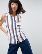Warehouse Stripe Sleeveless Shirt - Multi