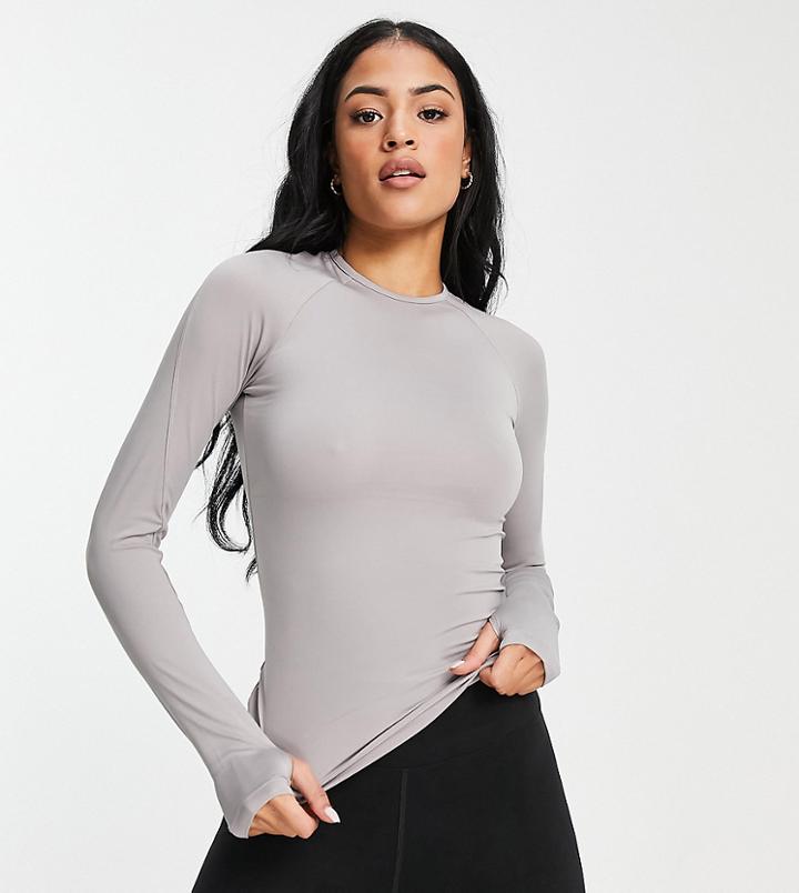 Asos 4505 Tall Icon Long Sleeve Run Top-gray